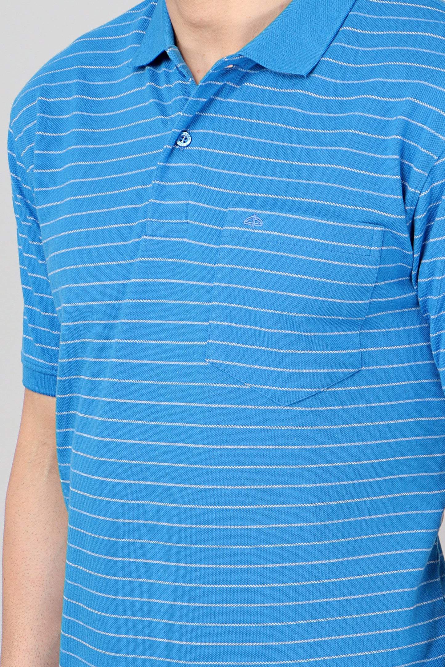 Pique Stripe Regular Fit Pocket Polo