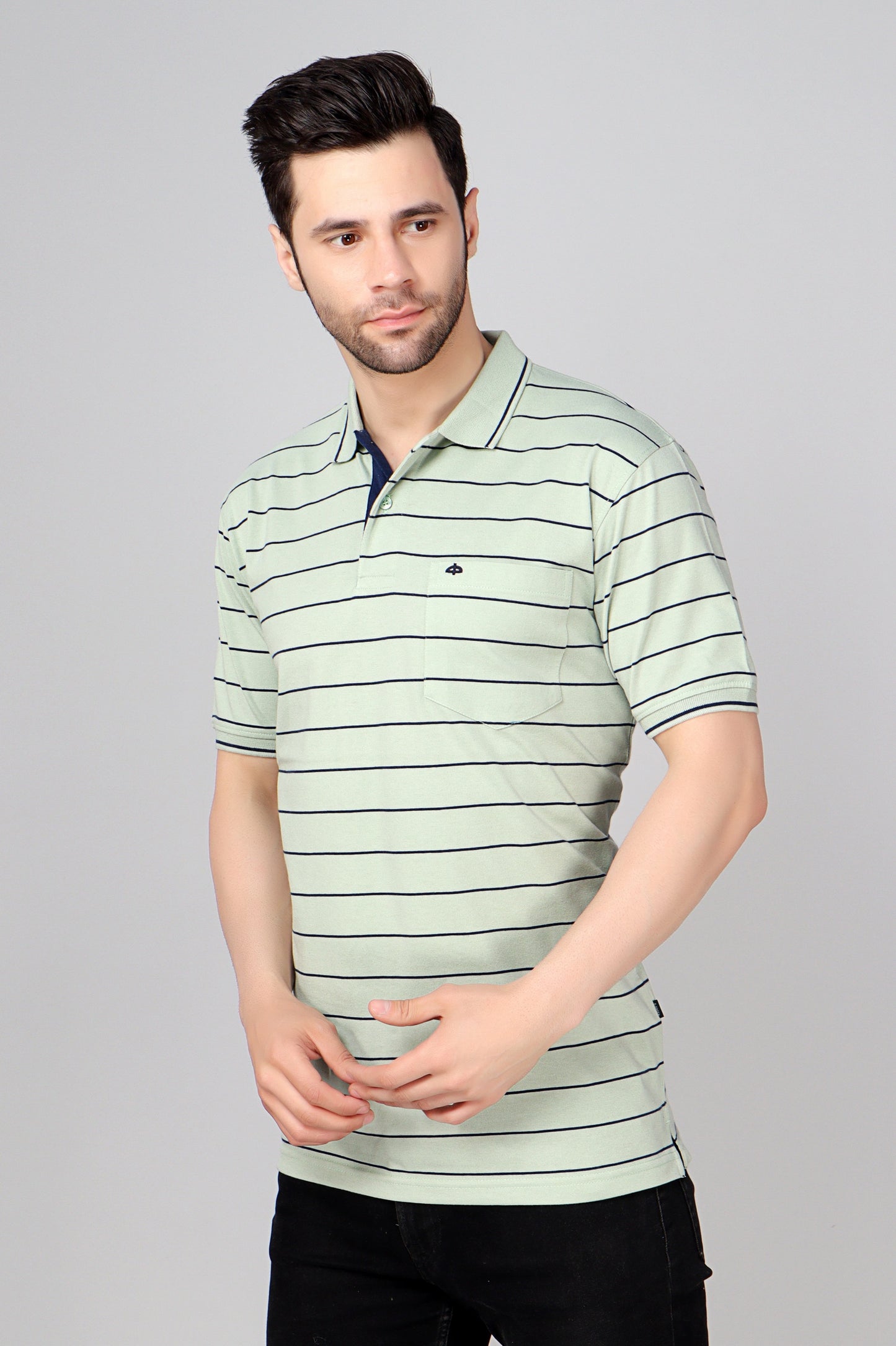 Single Jersey Stripe Regular Fit Pocket Polo