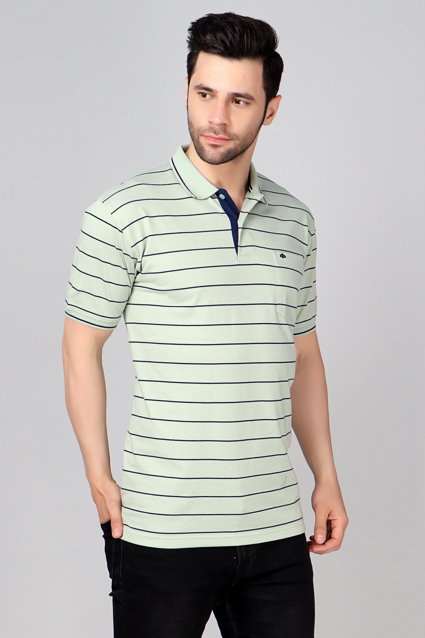 Single Jersey Stripe Regular Fit Pocket Polo