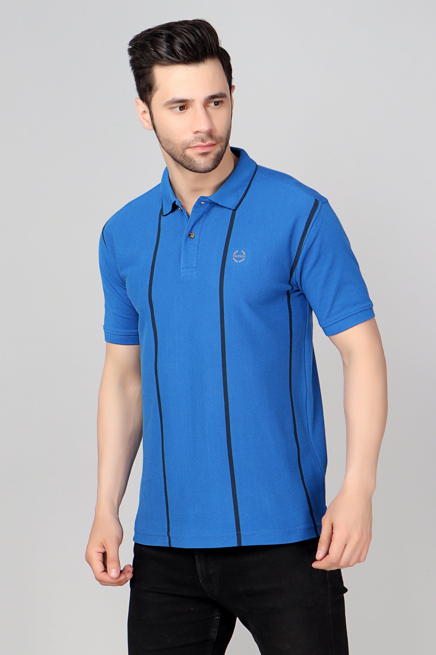 Vertical Stripe Pique Smart Fit Polo