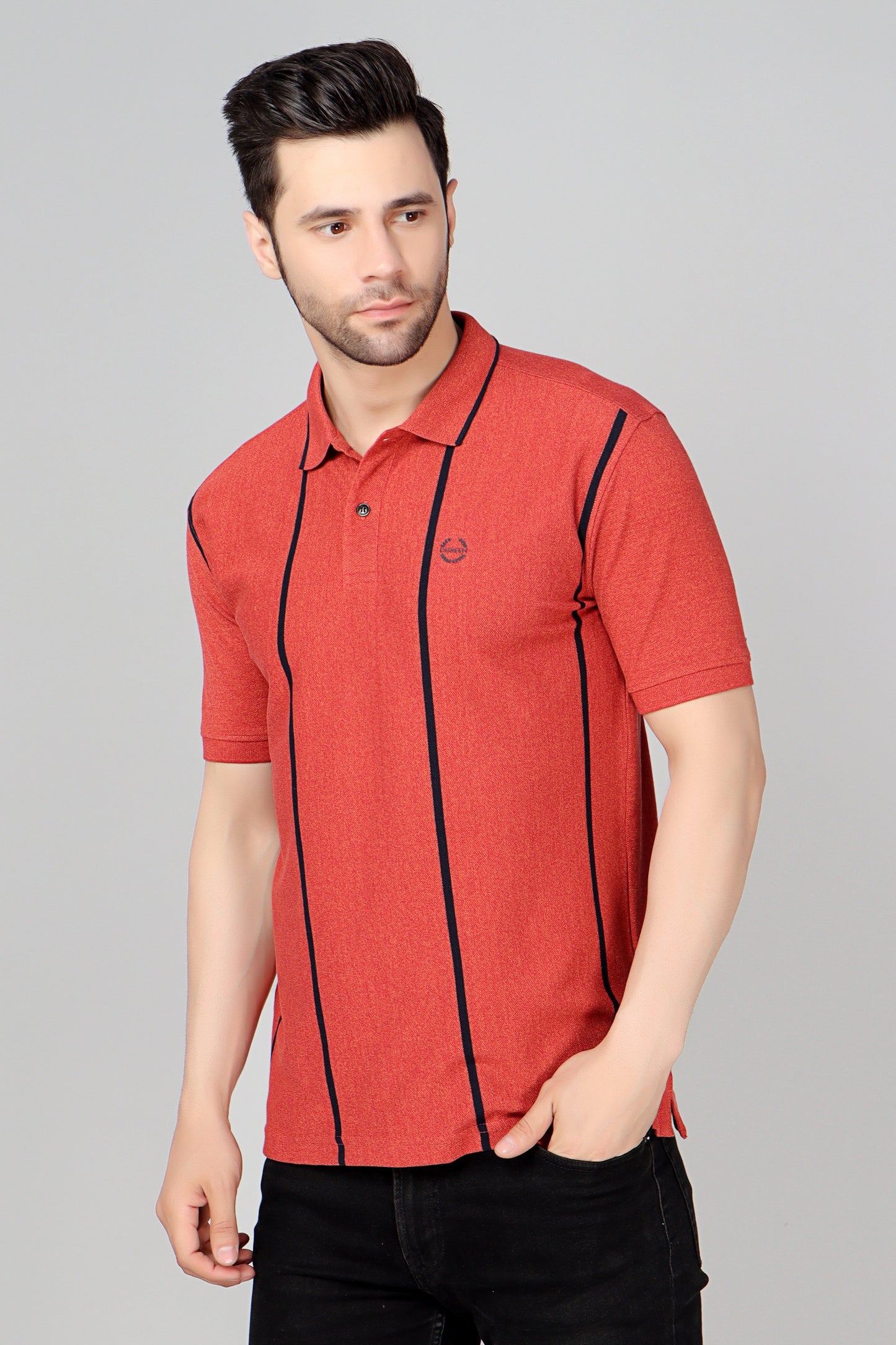 Vertical Stripe Pique Smart Fit Polo