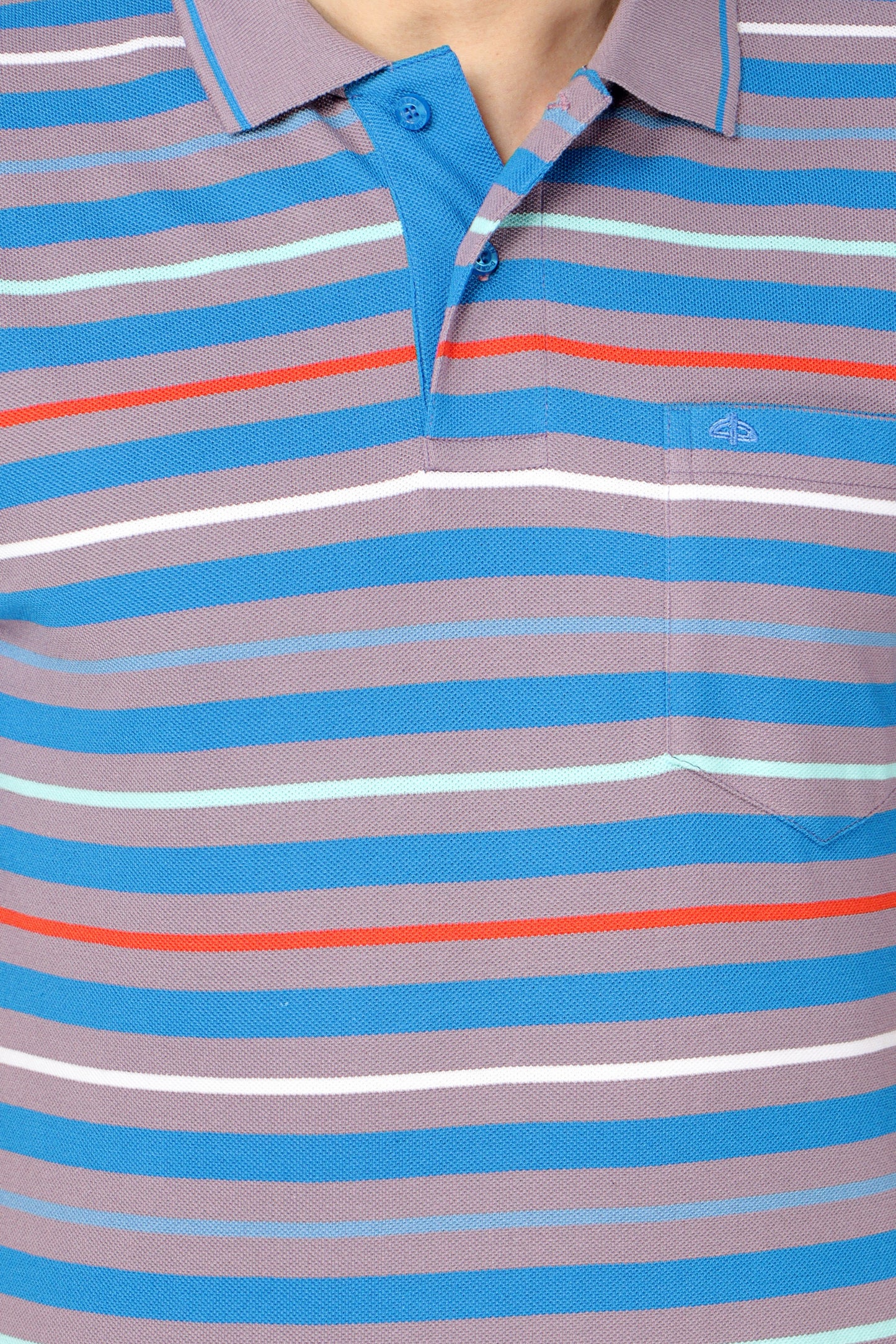 Pique Stripe Regular Fit Pocket Polo