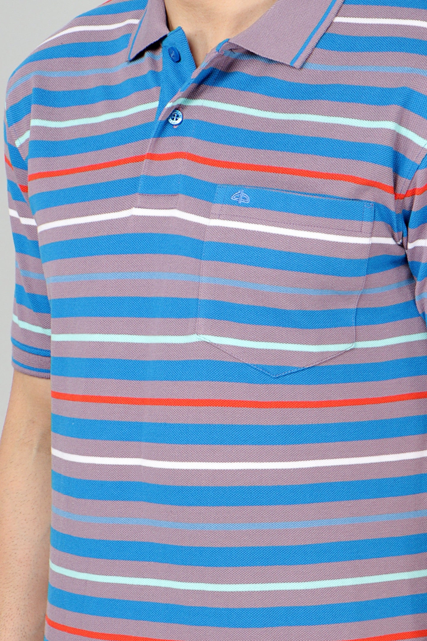 Pique Stripe Regular Fit Pocket Polo