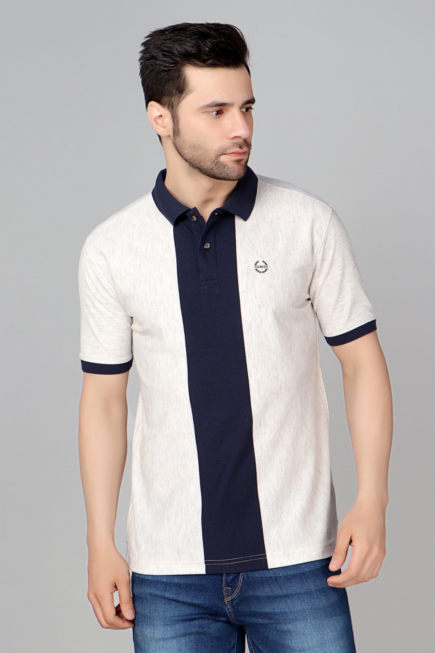 Vertical Stripe Pique Smart Fit Polo