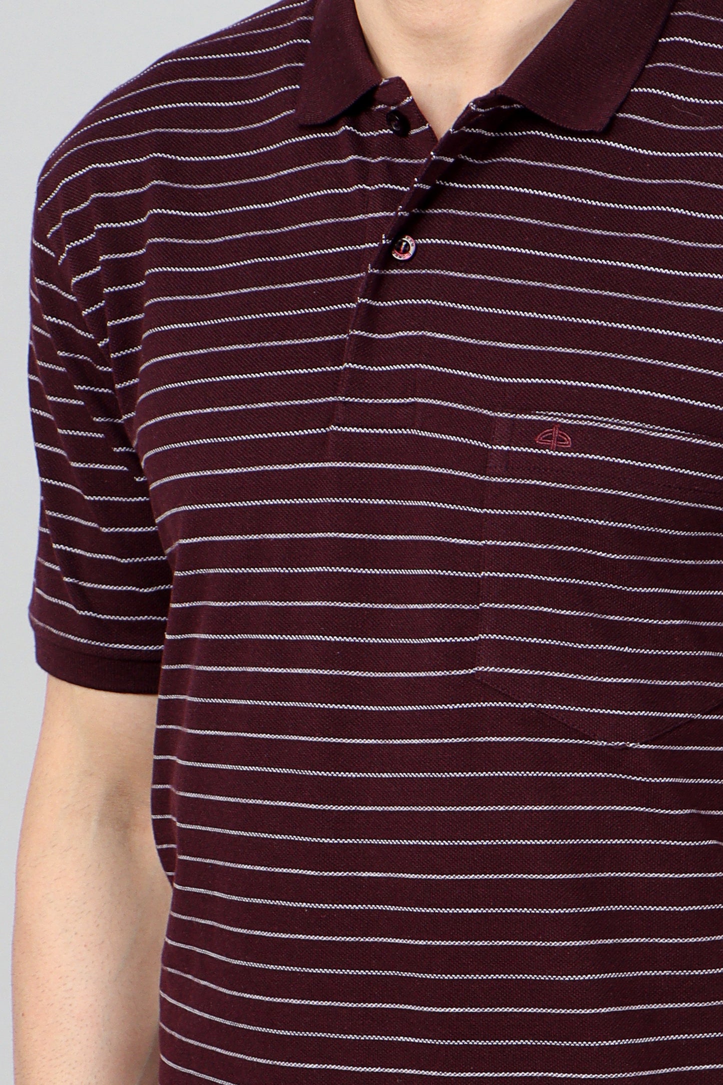 Pique Stripe Regular Fit Pocket Polo