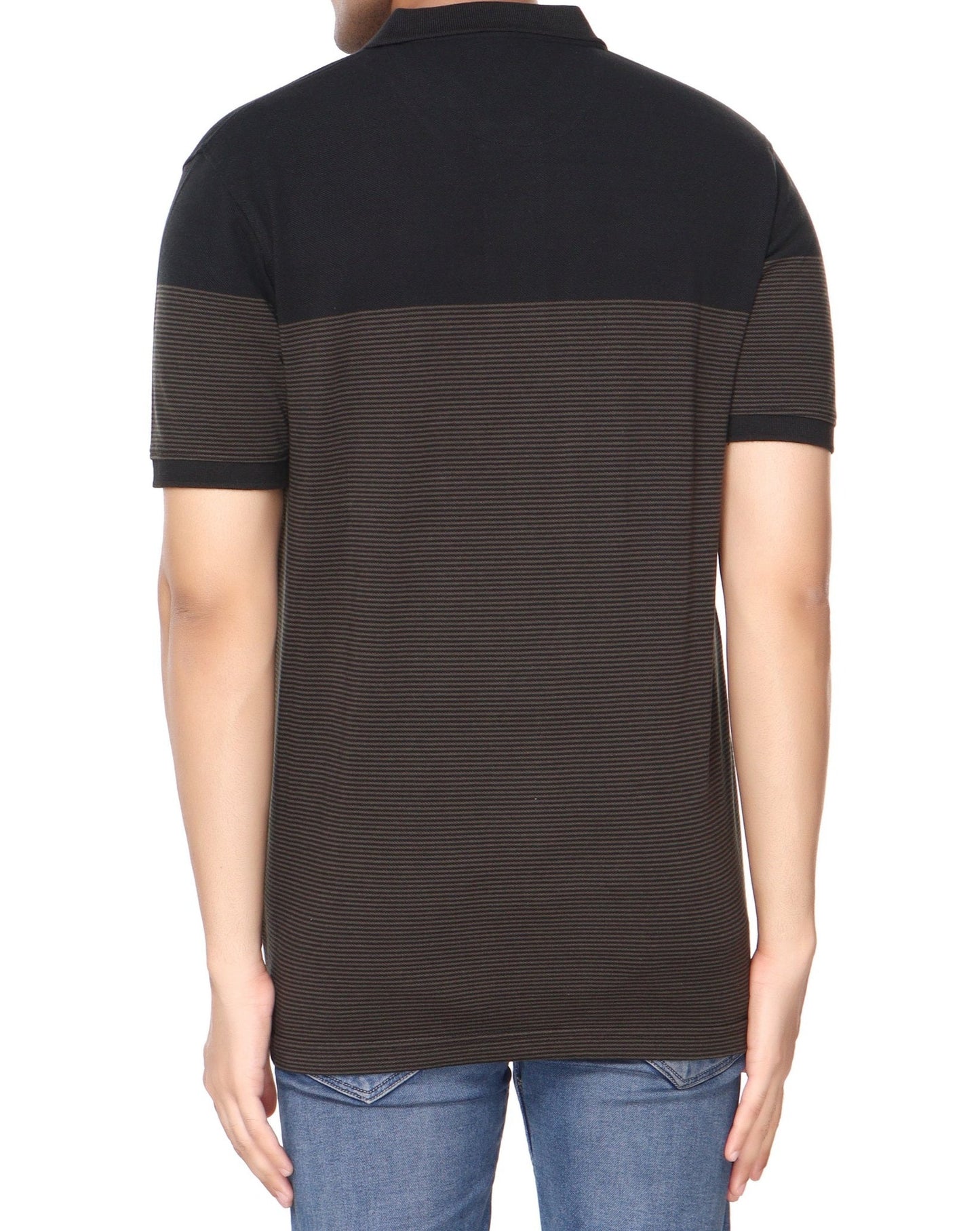Pique Stripe Regular Fit Pocket Polo