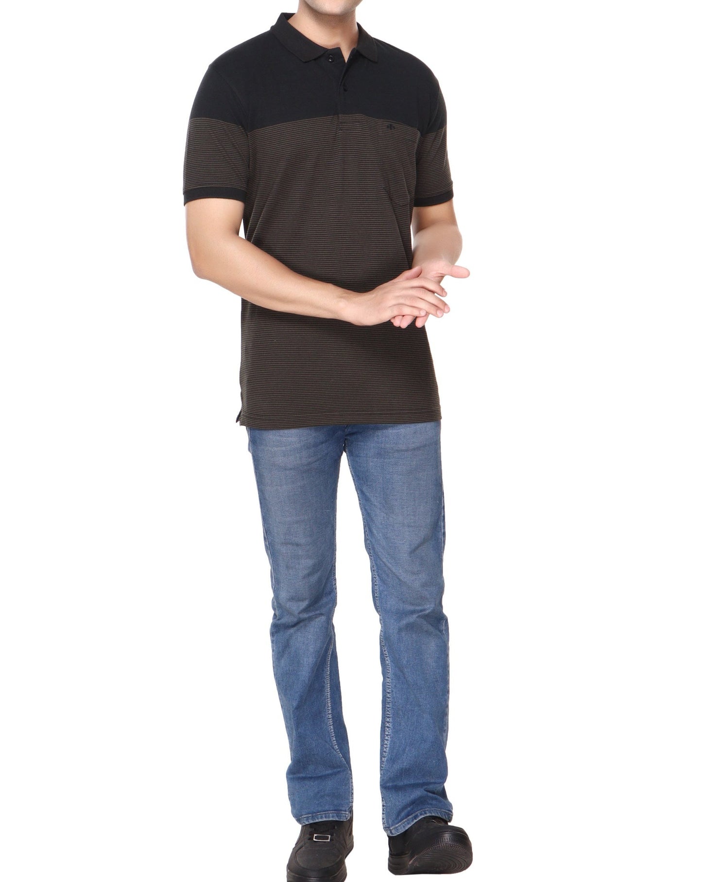Pique Stripe Regular Fit Pocket Polo