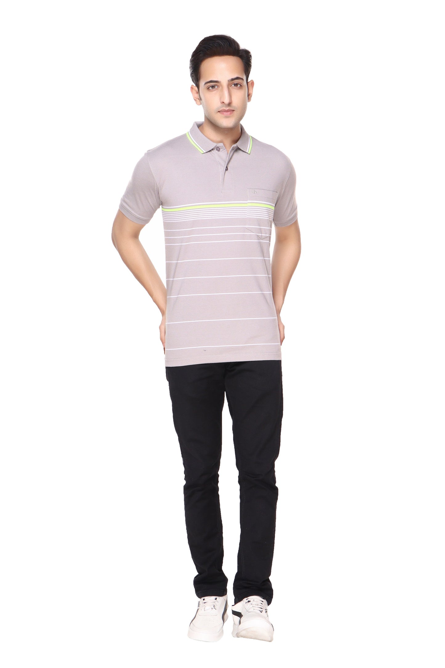Single Jersey Stripe Regular Fit Pocket Polo