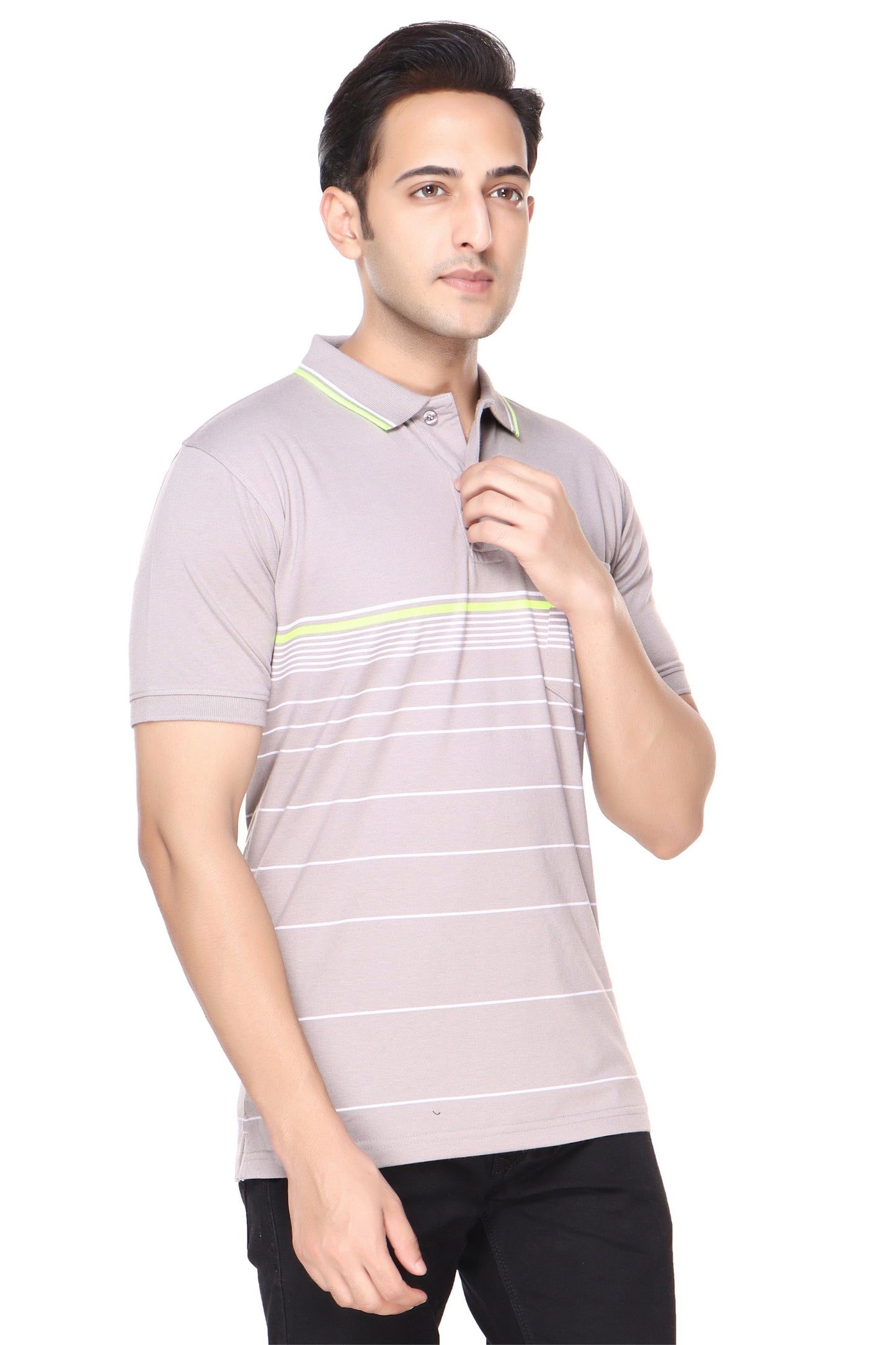 Single Jersey Stripe Regular Fit Pocket Polo