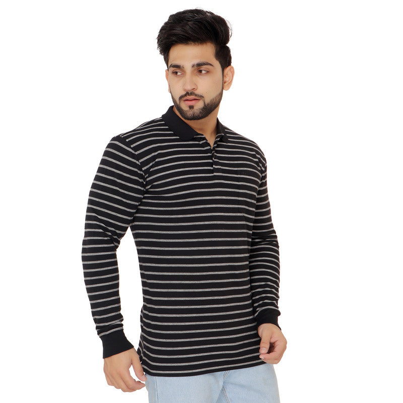 Long Sleeve Stripe Polo
