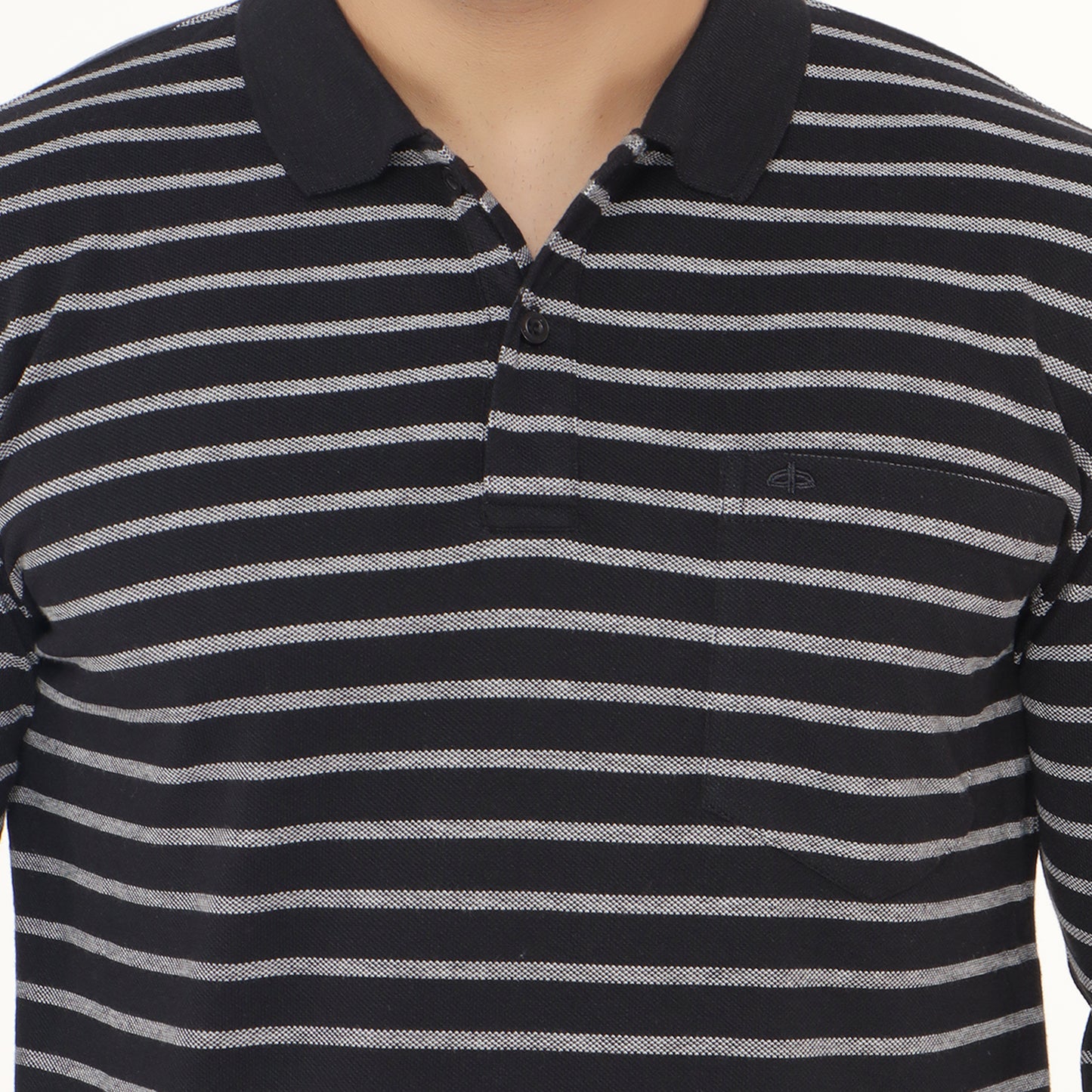 Long Sleeve Stripe Polo