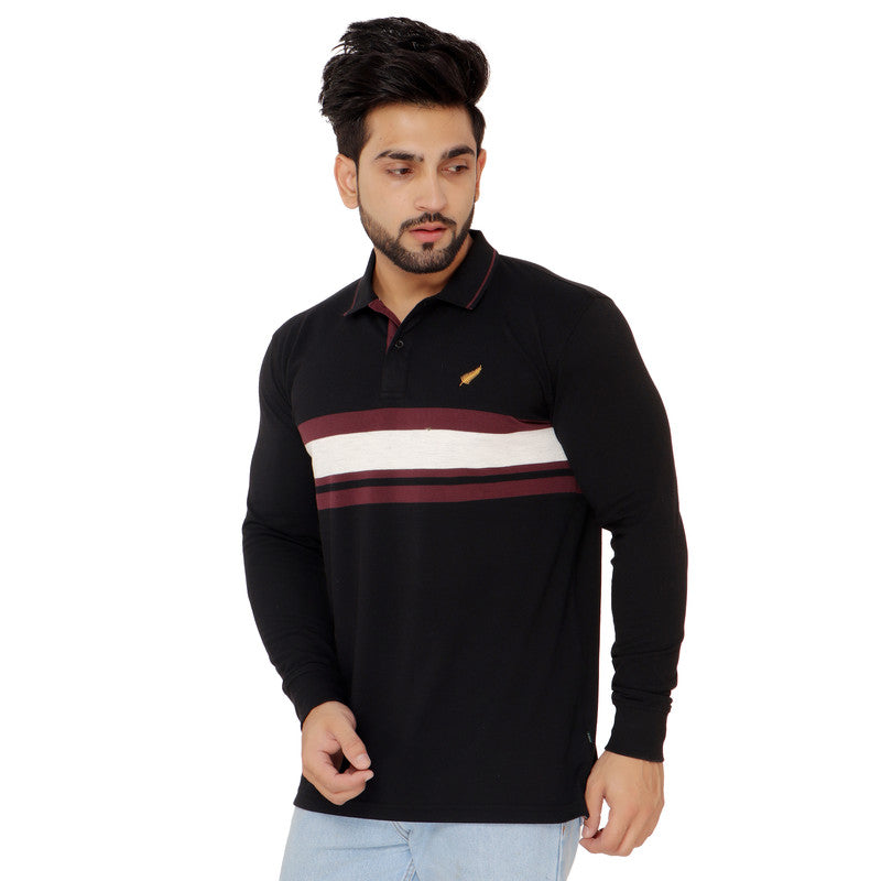 Long Sleeve Stripe Polo