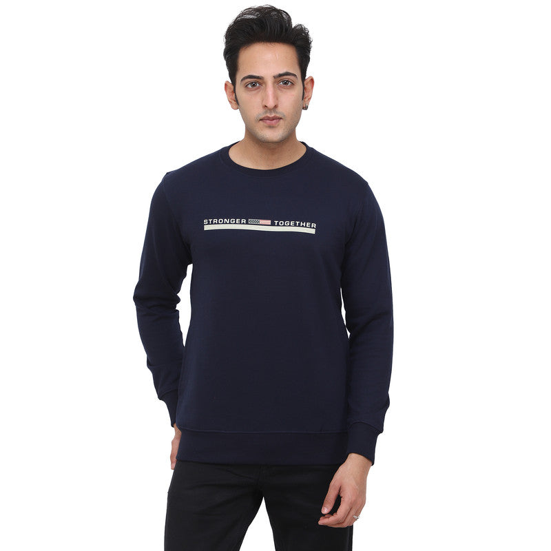 Regular Fit Printed Fleece Sweatshirt