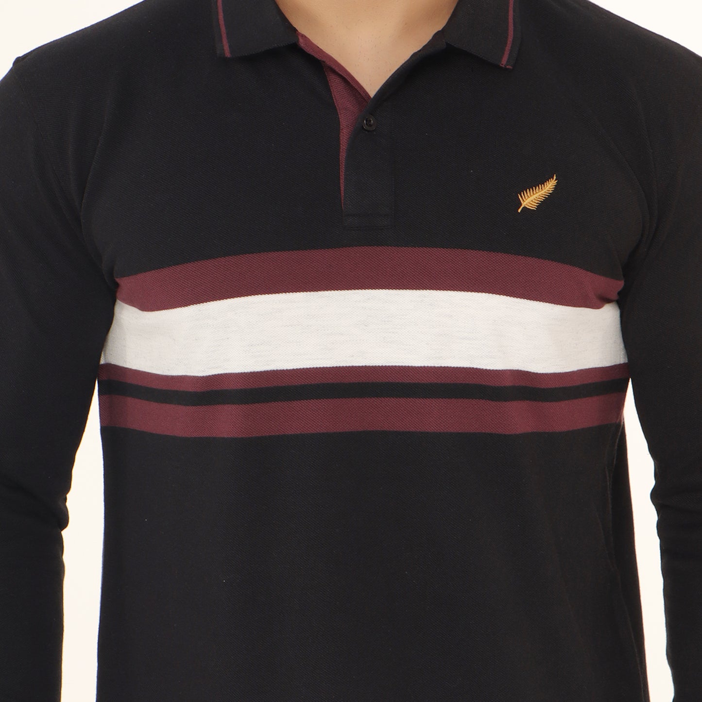 Long Sleeve Stripe Polo