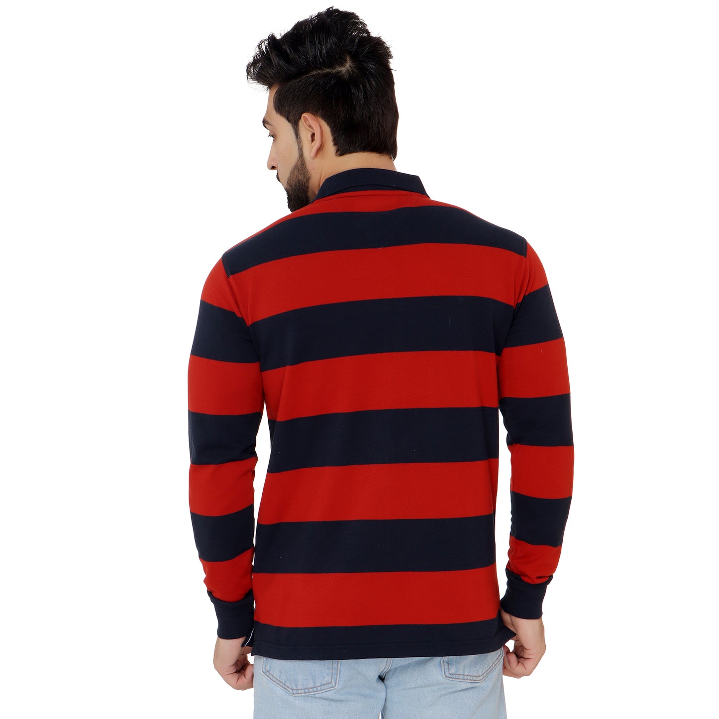 Long Sleeve Stripe Polo