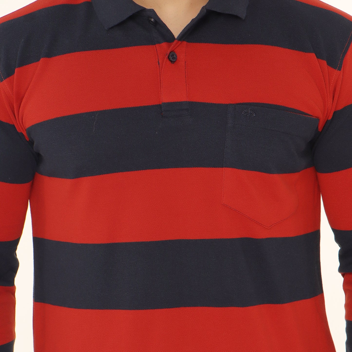 Long Sleeve Stripe Polo