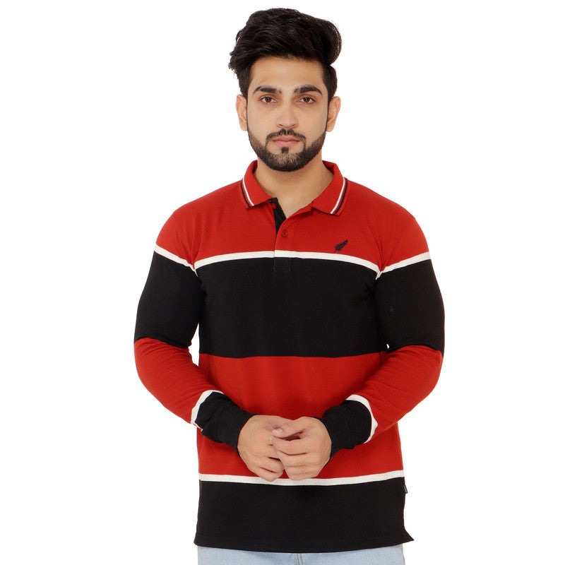Long Sleeve Stripe Polo