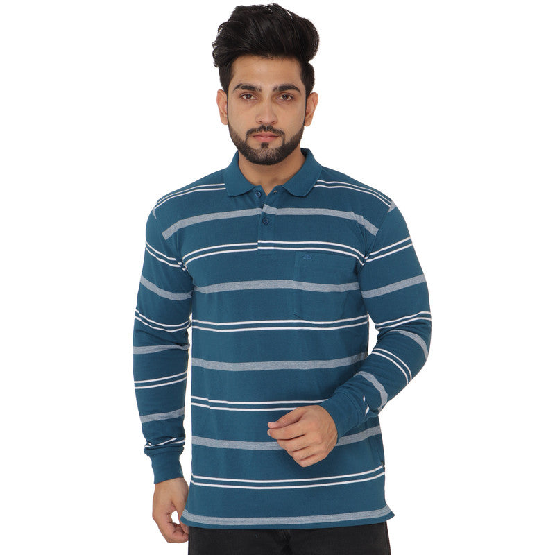 Long Sleeve Stripe Polo