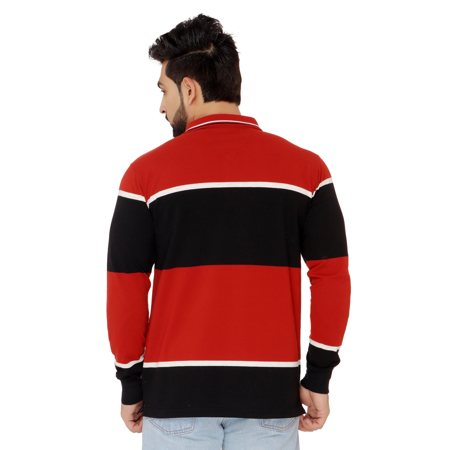 Long Sleeve Stripe Polo
