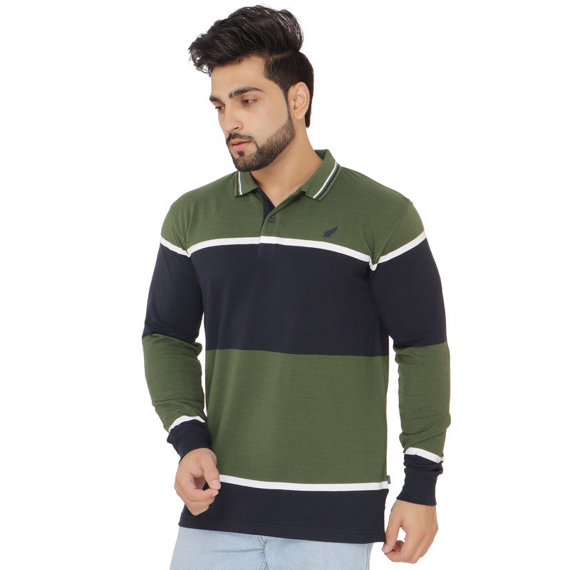 Long Sleeve Stripe Polo