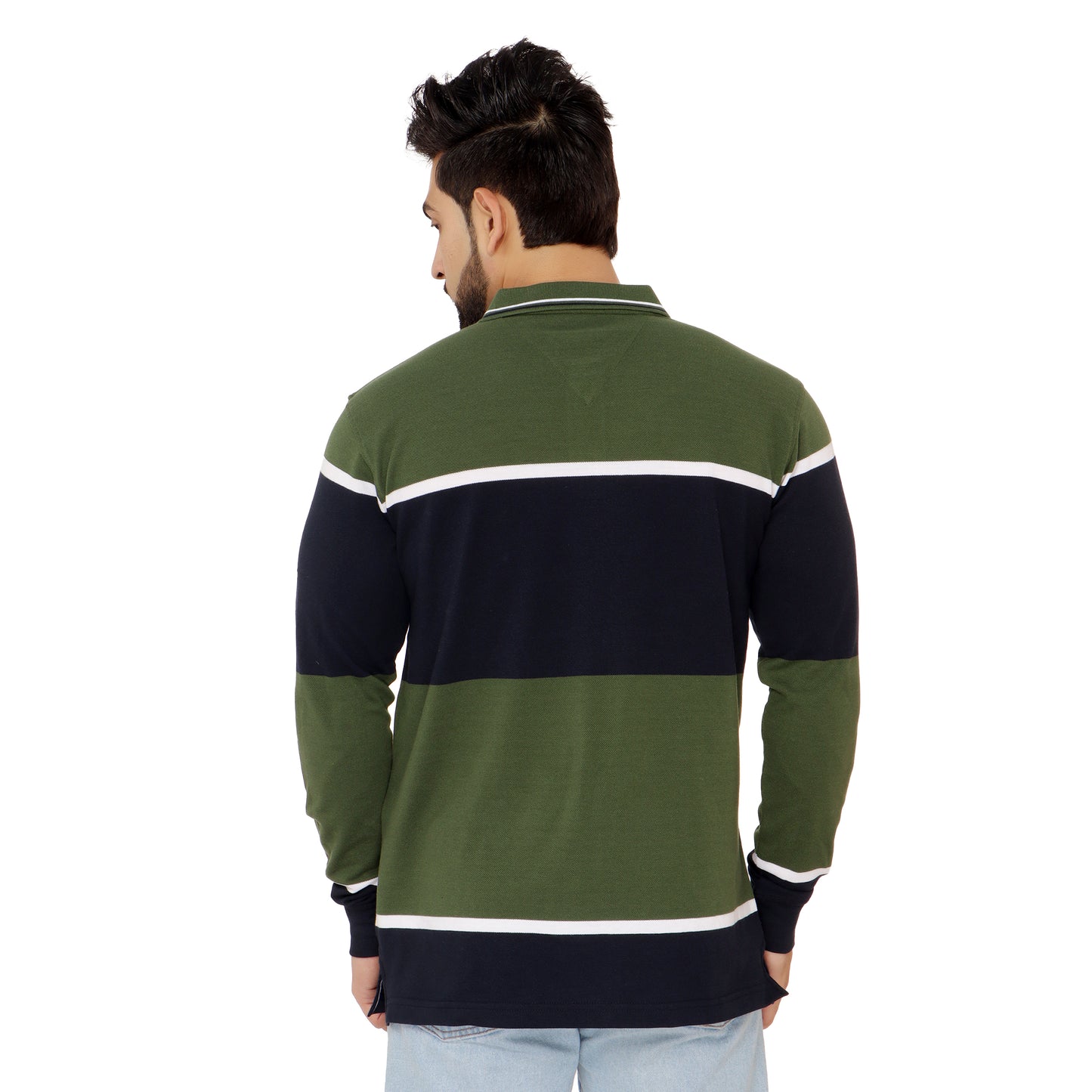 Long Sleeve Stripe Polo