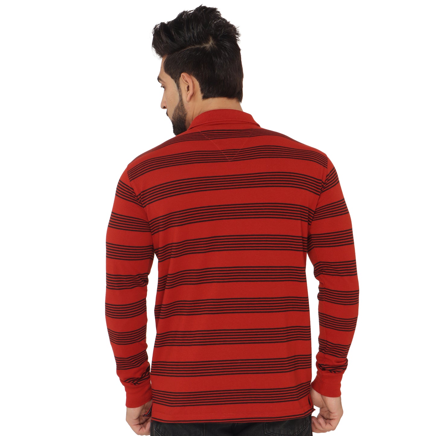 Long Sleeve Stripe Polo