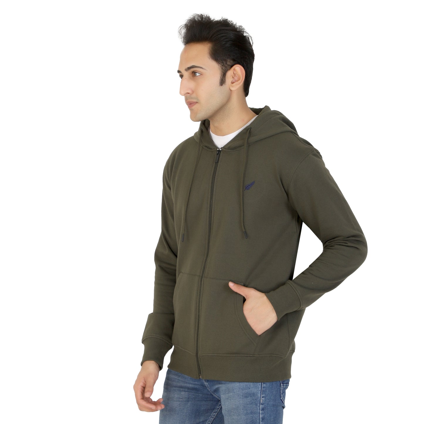 Relaxed Fit Zip-through Fleece Hoodie