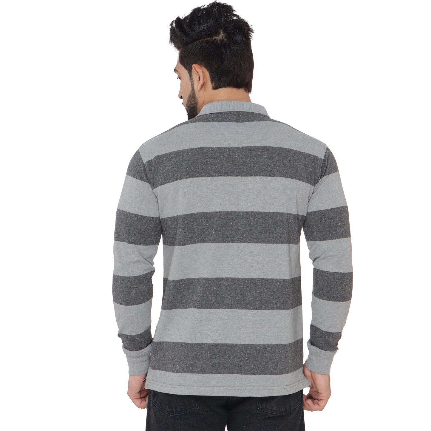 Long Sleeve Stripe Polo