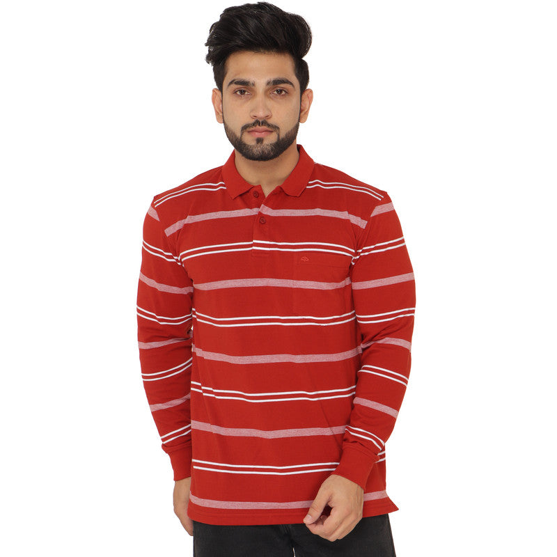 Long Sleeve Stripe Polo