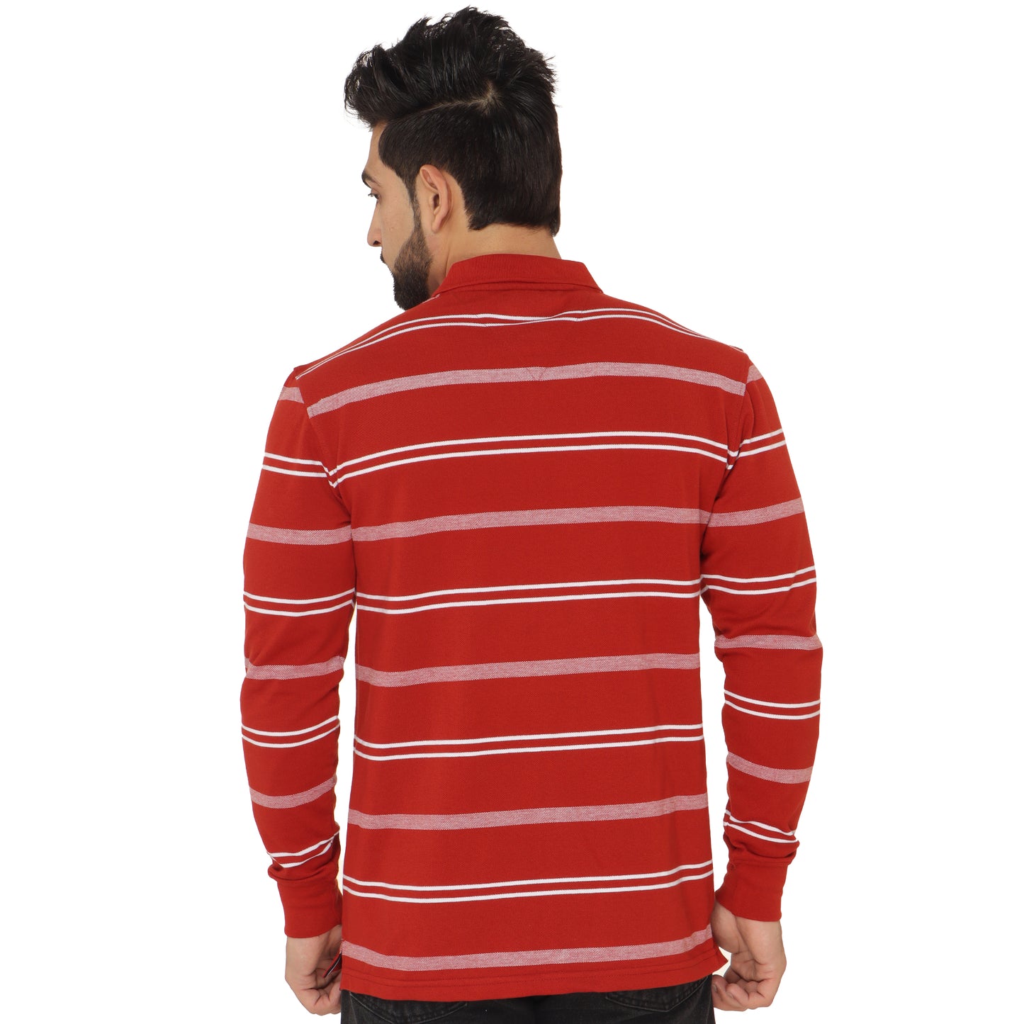 Long Sleeve Stripe Polo