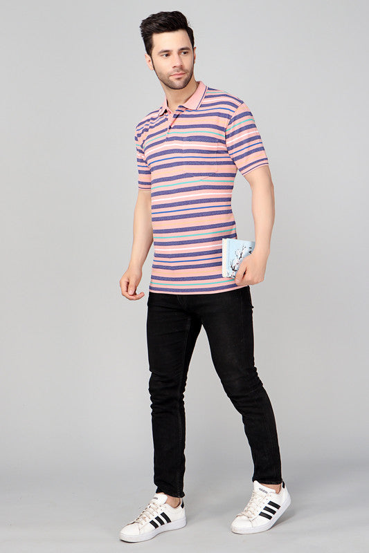 Pique Stripe Regular Fit Pocket Polo