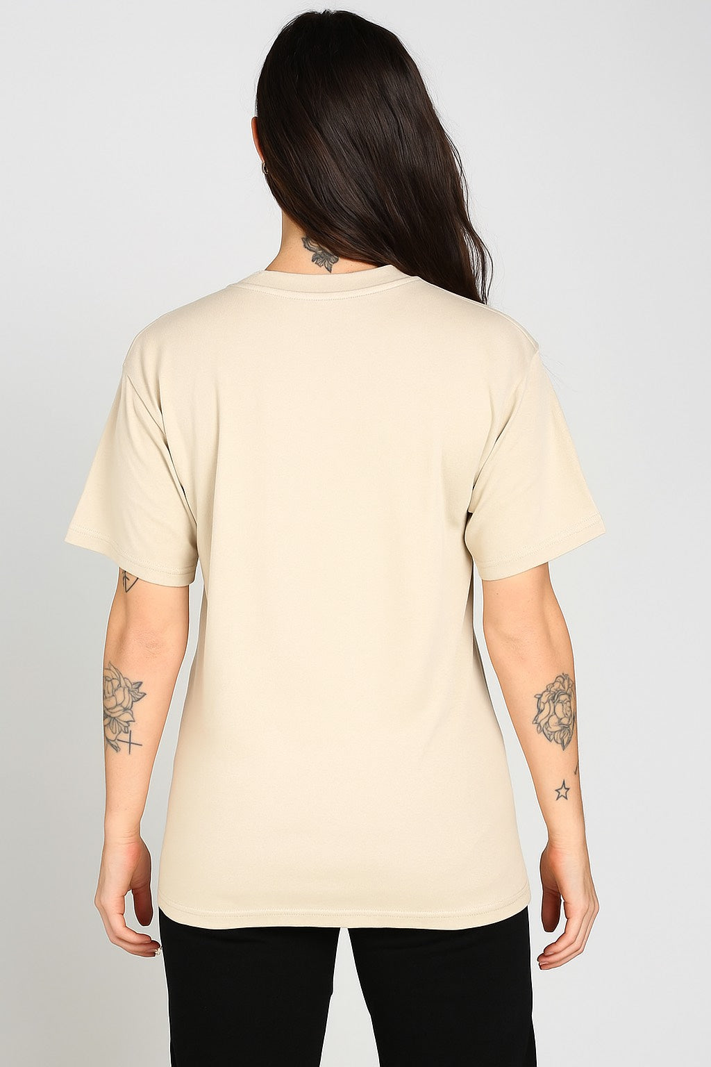 Oversized Cotton Lycra Tee Cream