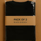 Oversized Cotton Lycra Tee (Pack of 2) Black & Black