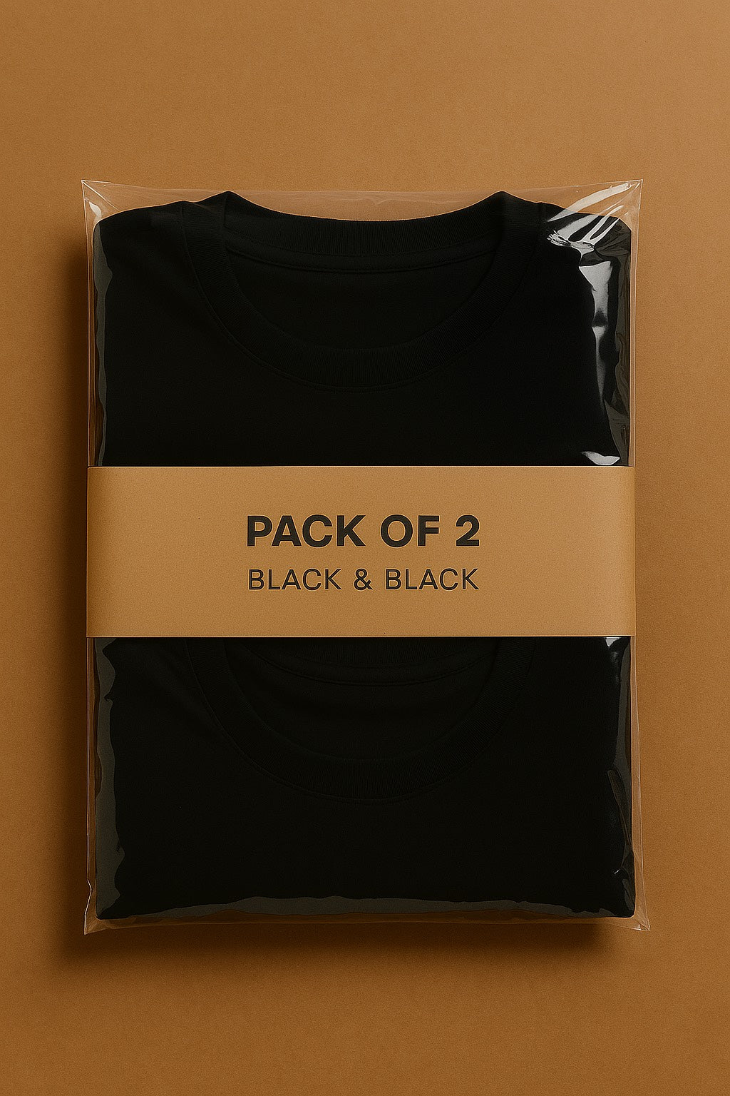 Oversized Cotton Lycra Tee (Pack of 2) Black & Black