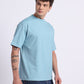 Oversized Cotton Lycra Tee Cool Blue