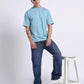 Oversized Cotton Lycra Tee Cool Blue