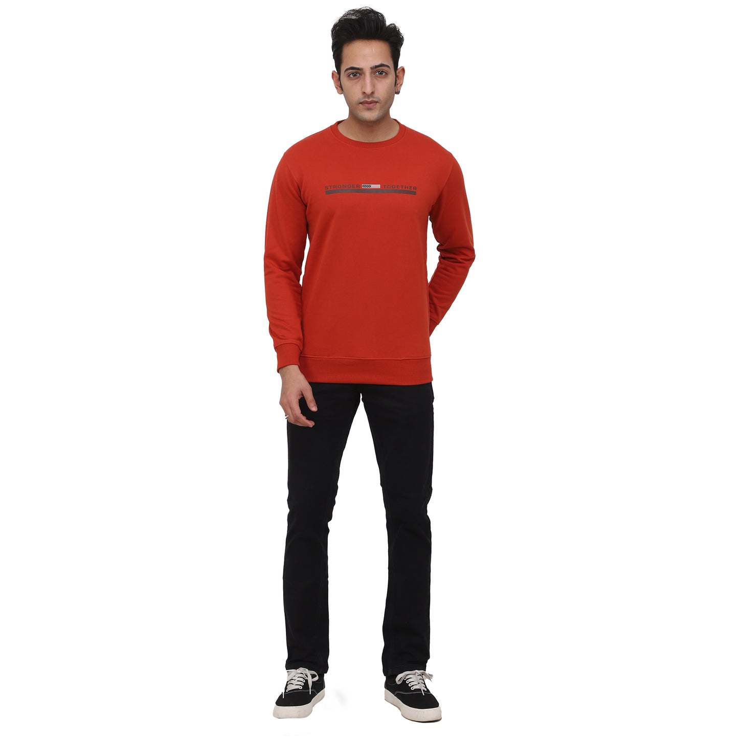 Regular Fit Printed Fleece Sweatshirt