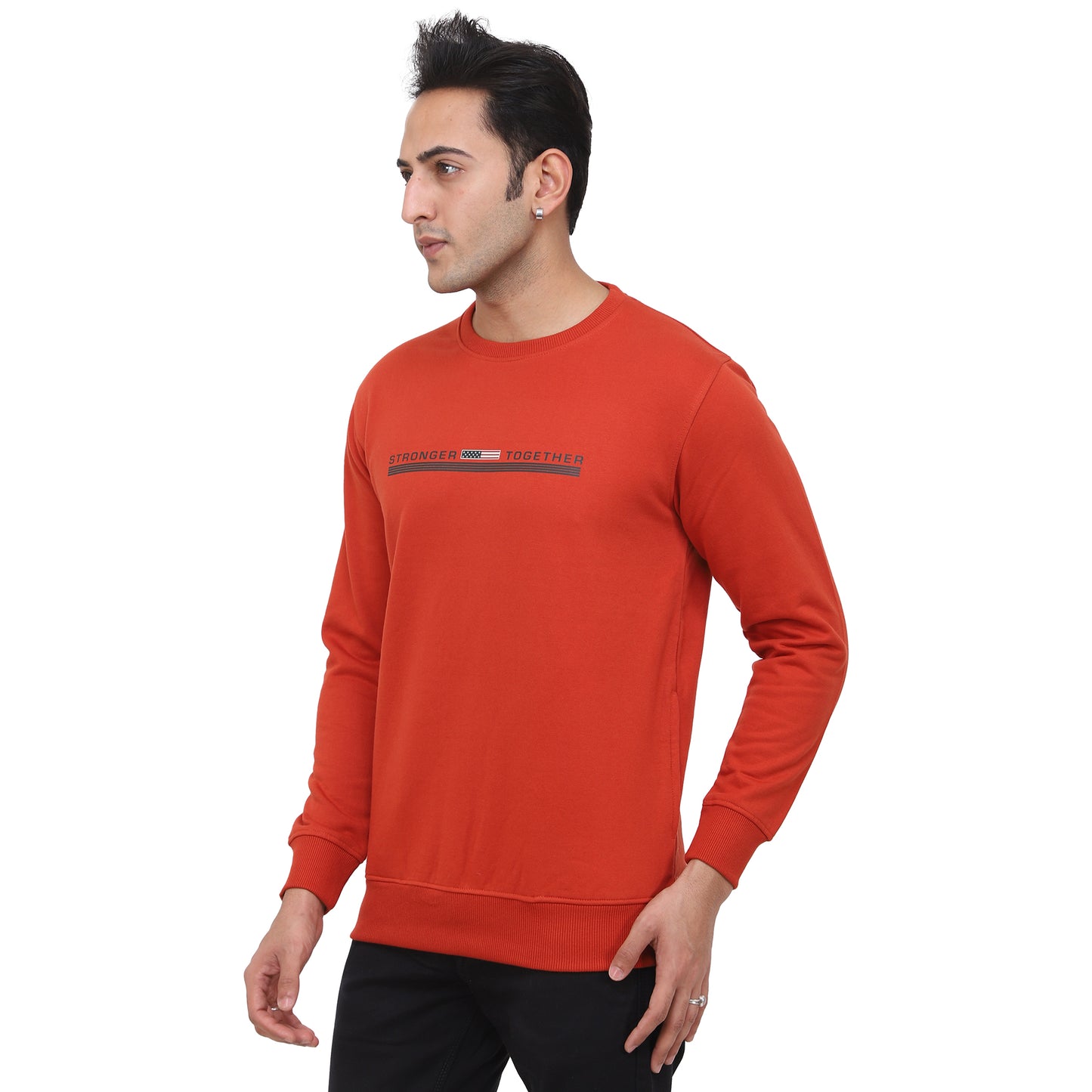 Regular Fit Printed Fleece Sweatshirt