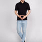 SOLID SELF LOGO PIQUE POLO