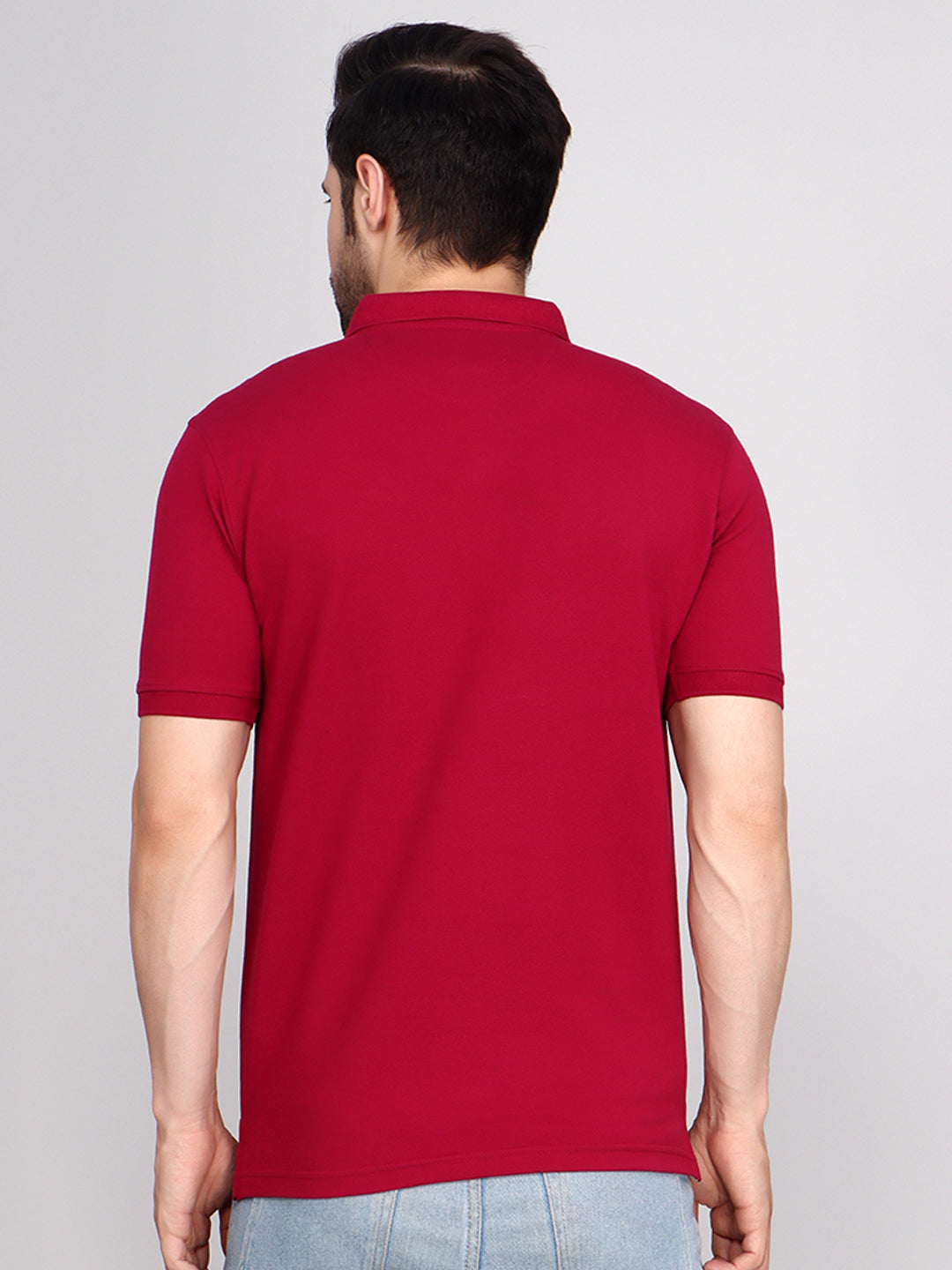SOLID SELF LOGO PIQUE POLO