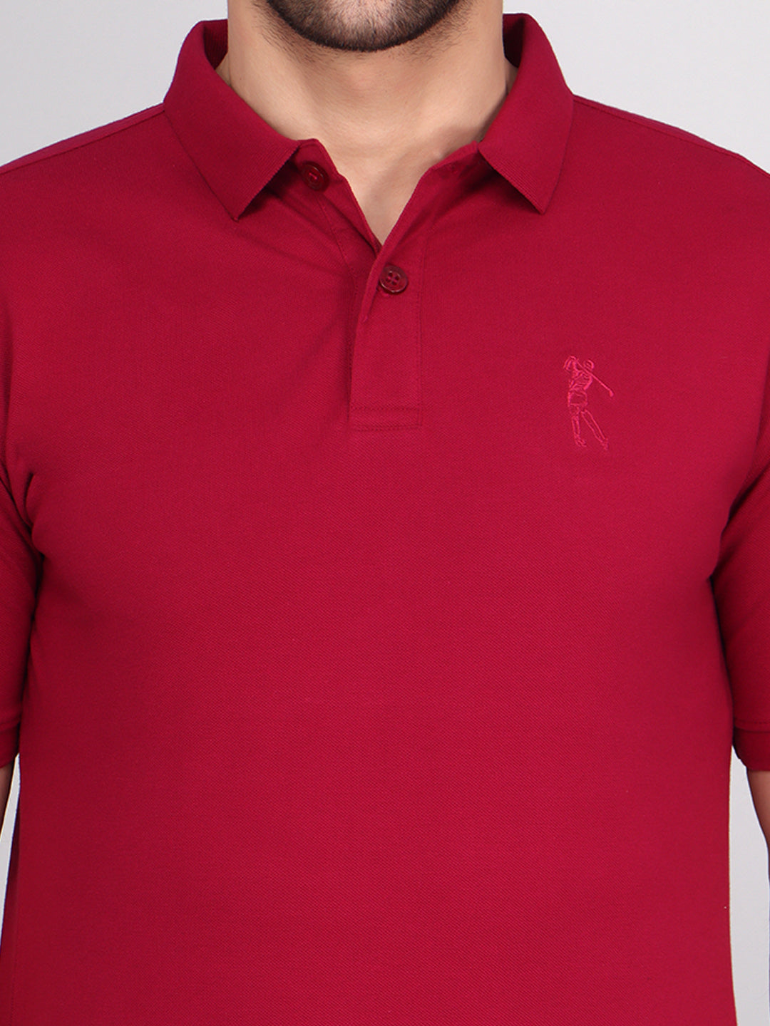 SOLID SELF LOGO PIQUE POLO