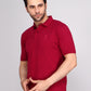 SOLID SELF LOGO PIQUE POLO