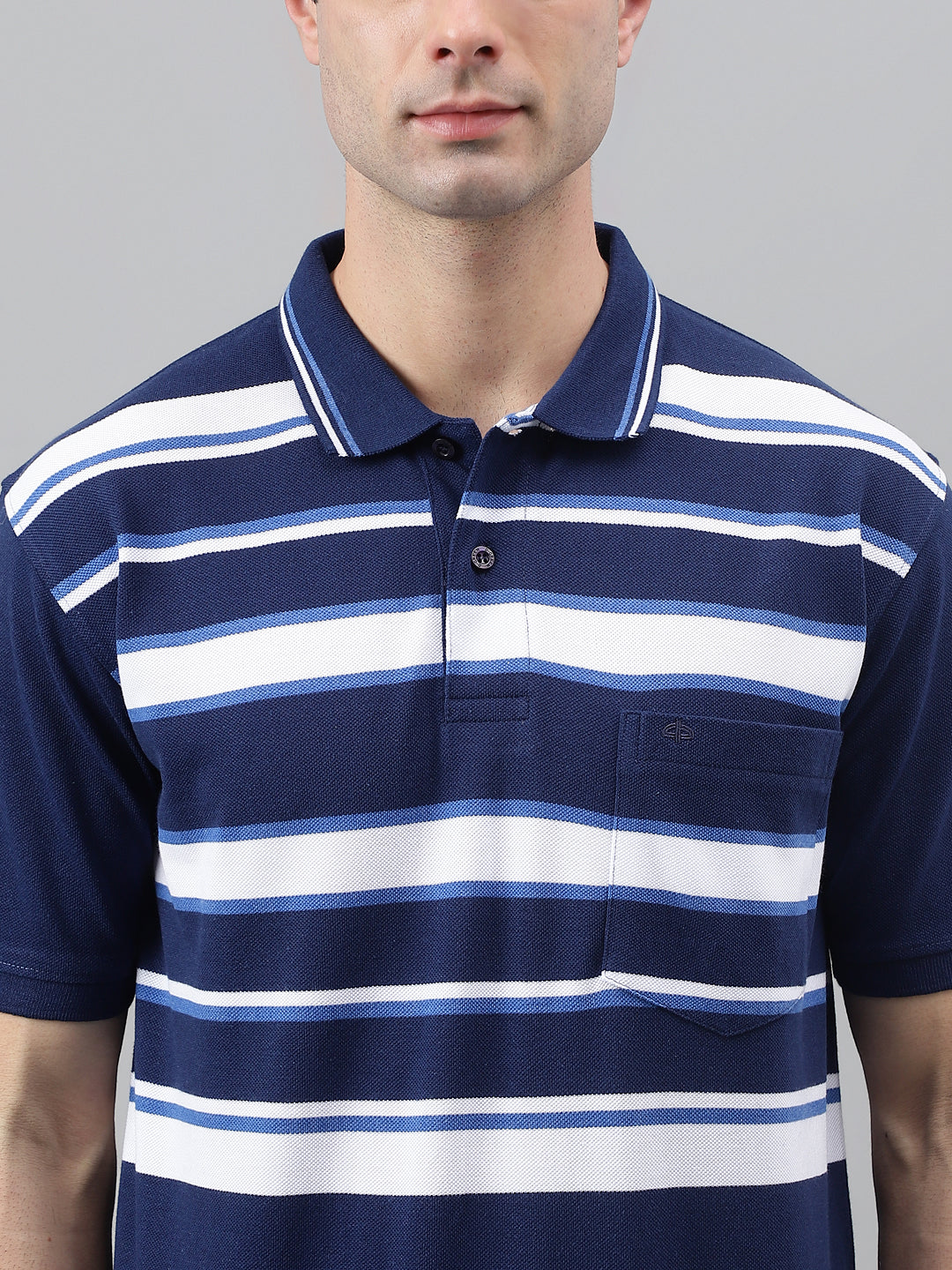 Pique Stripe Regular Fit Pocket Polo