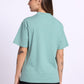 Oversized Cotton Lycra Tee Ocean Green