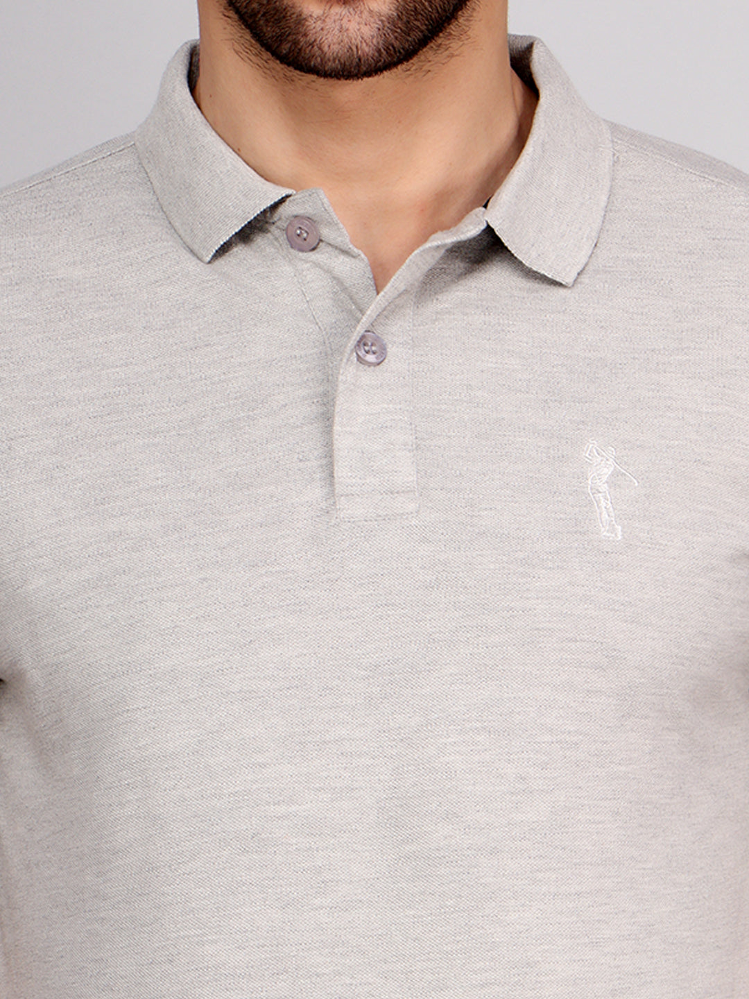 SOLID SELF LOGO PIQUE POLO