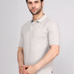 SOLID SELF LOGO PIQUE POLO