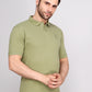 SOLID SELF LOGO PIQUE POLO
