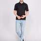 SOLID SELF LOGO PIQUE POLO