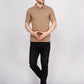 SOLID SELF LOGO PIQUE POLO