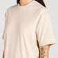 Oversized Cotton Lycra Tee Cream